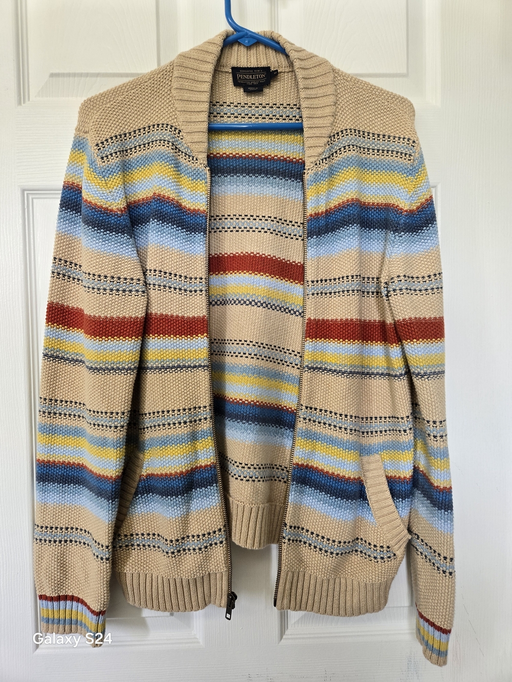 Pendleton Beige Zip Cardigan